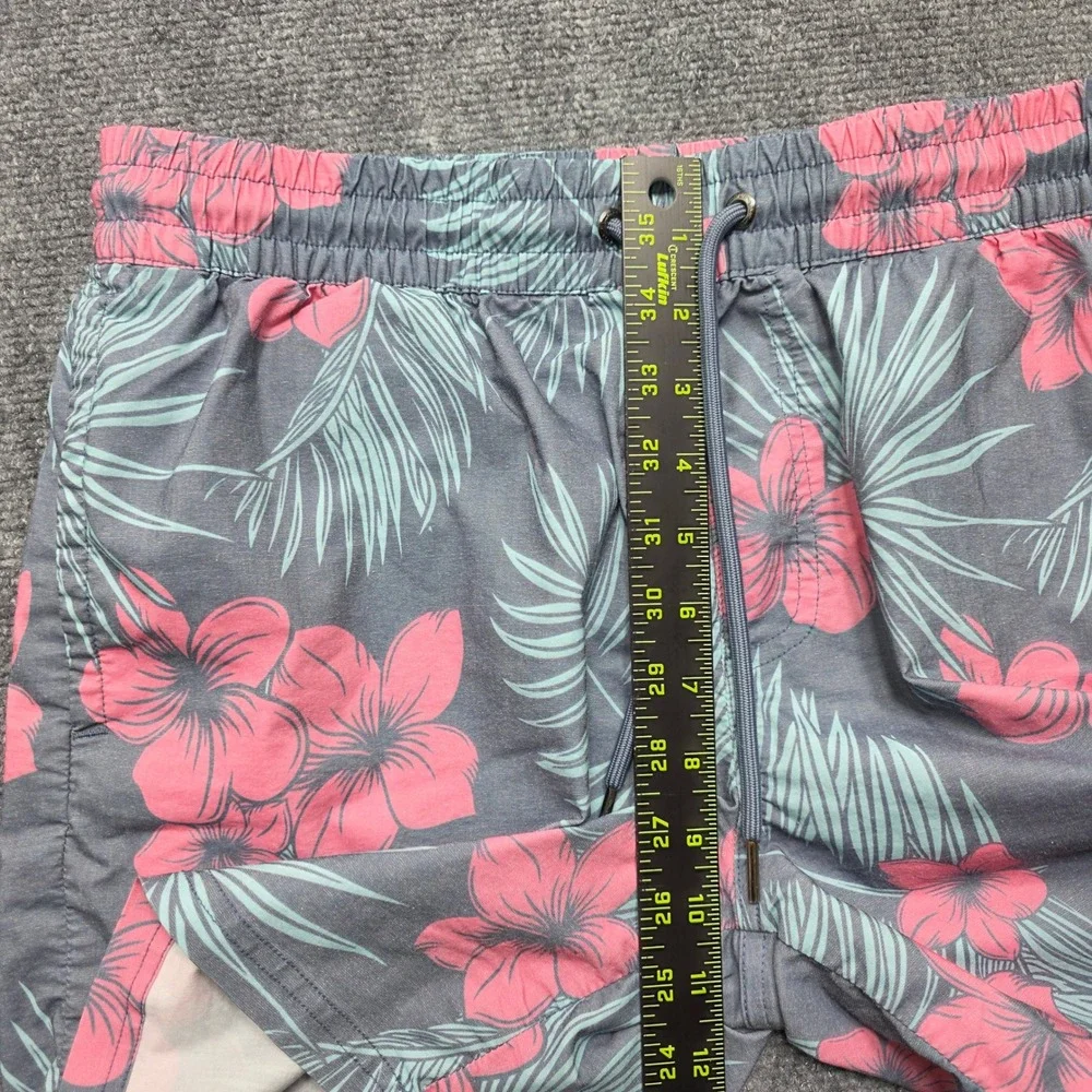 Jacks Supply Co Men's Large Swim Trunks Grey‎ Pink Floral Tropical Shorts 6in